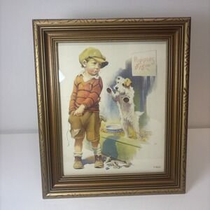 1935 FRANCES TIPTON HUNTER ORIGINAL PRINT HELP WANTED BY A.L.CO.INC FRAMED VTG